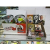 Image 1 : 2 LG. BEER KEG CANS & BOX OF DON CHERRY COLLECTABLES