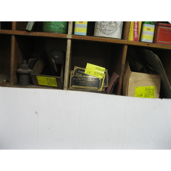 MISC. SPARKPLUGS, SM. CLAMPS, PLATES, ENGINE PLATES, ETC.