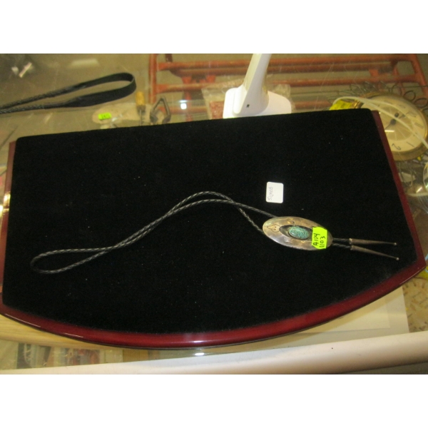 NAVAJO BOLO TIE, SIGNED