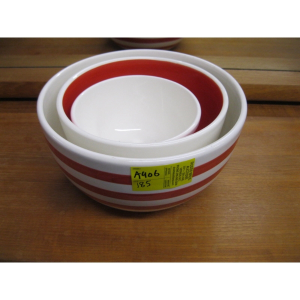 WHITE & RED MIXING BOWL SET