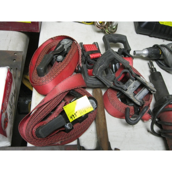 SNAP ON RATCHET TIEDOWN STRAPS
