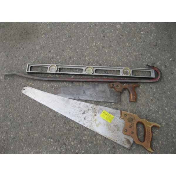 HANDSAWS, PRYBAR & LEVEL