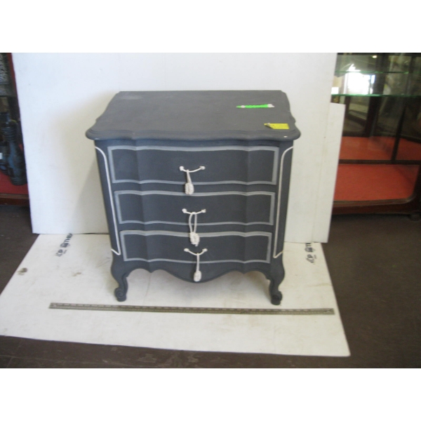 GREY 3 DRAWER END TABLE