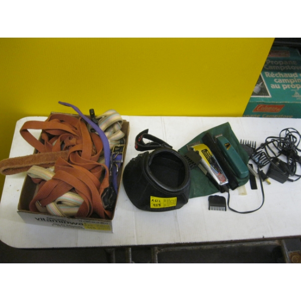 MISC. STRAPS, HOOF PROTECTOR, TRIMMING ITEMS, HAIR CUTTER, ETC.