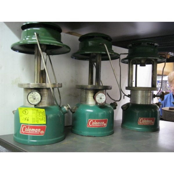 3 COLEMAN GAS LANTERNS - MODEL 335