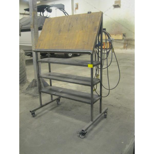 ROLLING METAL PLANS CART