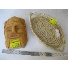 Image 1 : LG. HEAVY CARVED FACE & WOVEN TRAY