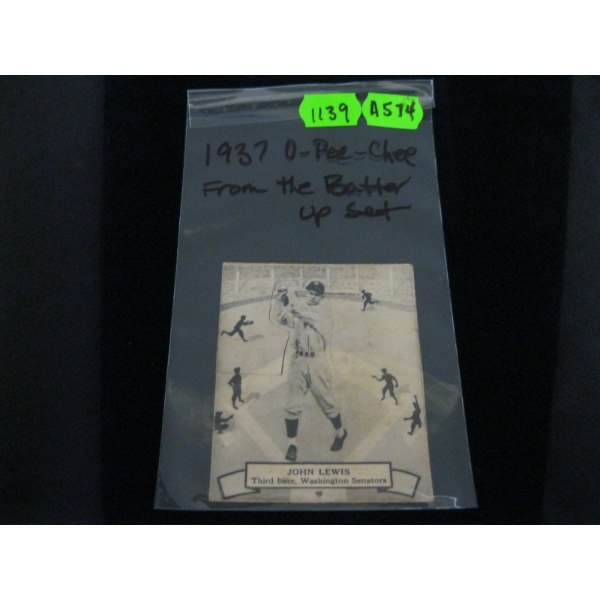 1937 O PEE CHEE STAND UP CARD FROM BATTER UP SET - JOHN LEWIS