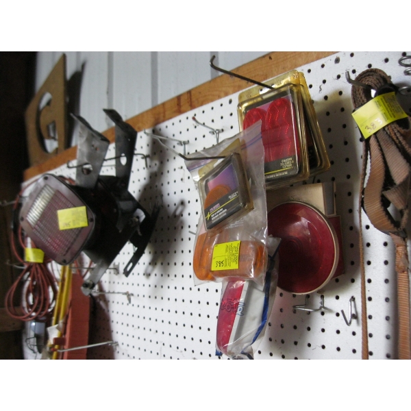 ASST. REFLECTORS, LIGHTS, 2 TRAILER LIGHTS, ETC.