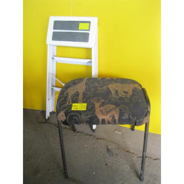 FOLDING STEPSTOOL & A PADDED STOOL
