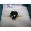 Image 2 : 10KT BLACK ALASKA DIAMOND HEMATITE RING, 2.9G, SZ 6