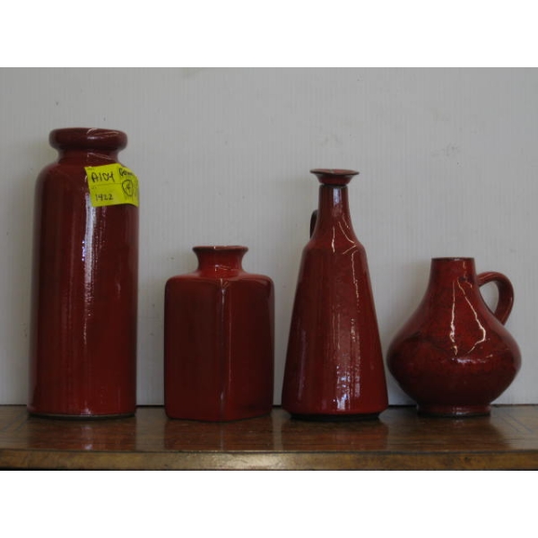 4 GERMAN MCM VASES