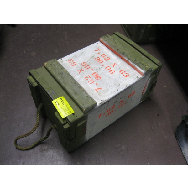 WOODEN AMMUNITION BOX