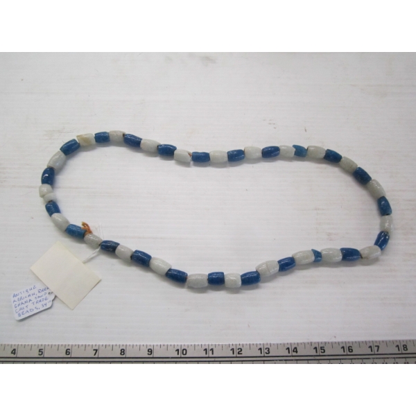 ANTIQUE AFRICAN RARE CHANA SAND CAST BEADS - 34" & AN OCARINA NECKLACE HUMMINGBIRD CLAY FLUTE