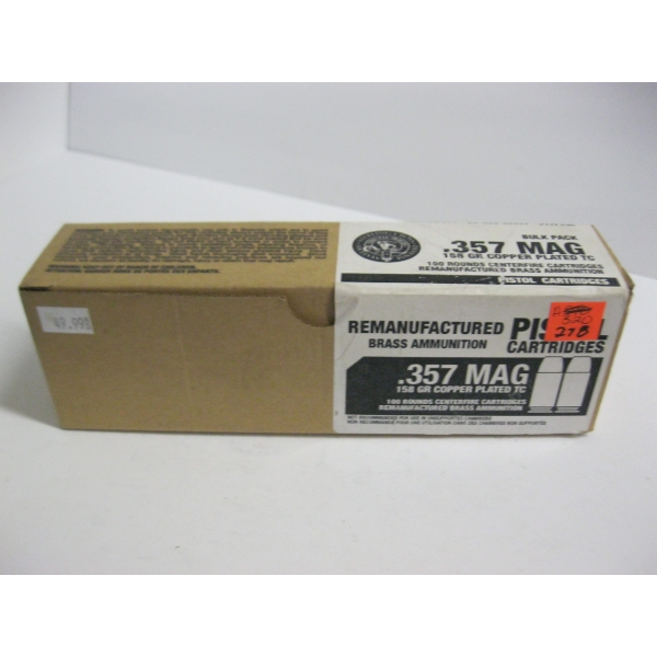 WARTAK .357MAG 158 GR COPPER PLATED TC|1X100 CENTERFIRE CARTRIDGES