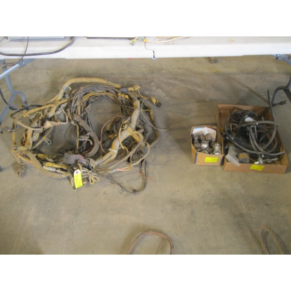 2 BOXES OF MISC. & A WIRING HARNESS