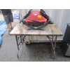 Image 1 : SM. WEBER CAMPING BBQ W/WOODEN FOLDING TABLE
