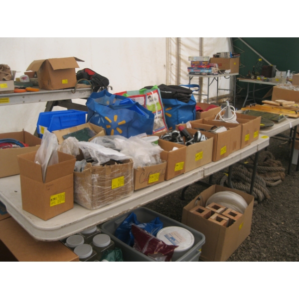 9 BOXES OF MISC. PARTS, STAINLESS STEEL CLAMPS, PIPE FITTINGS, ETC.