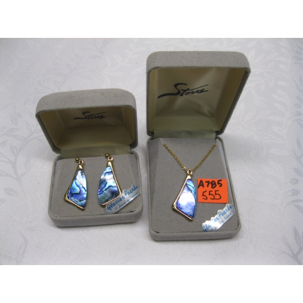 GLACIER PEARL NECKLACE & EARRING SET - GOLD PLATED