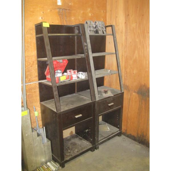 2 BROWN SHELF UNITS