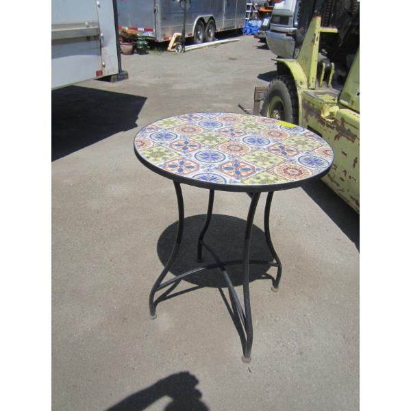TILE INLAID METAL TABLE