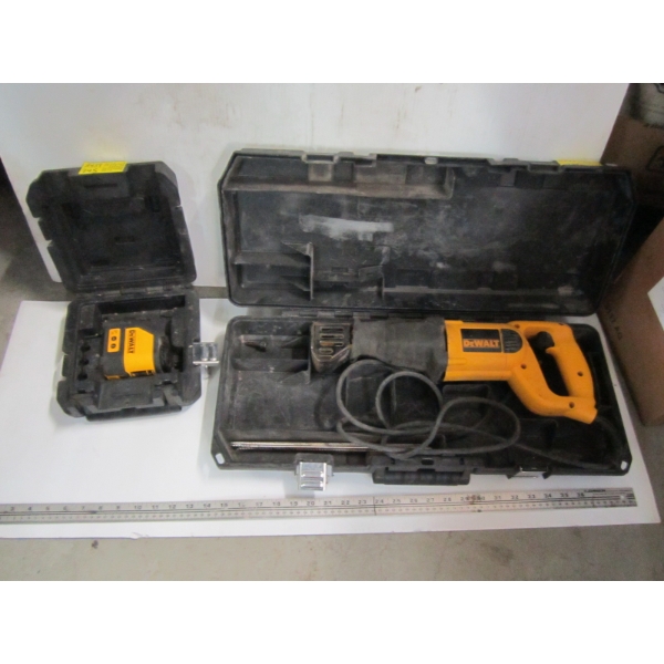 DEWALT LASER & DEWALT SAWZALL - BOTH IN CASES
