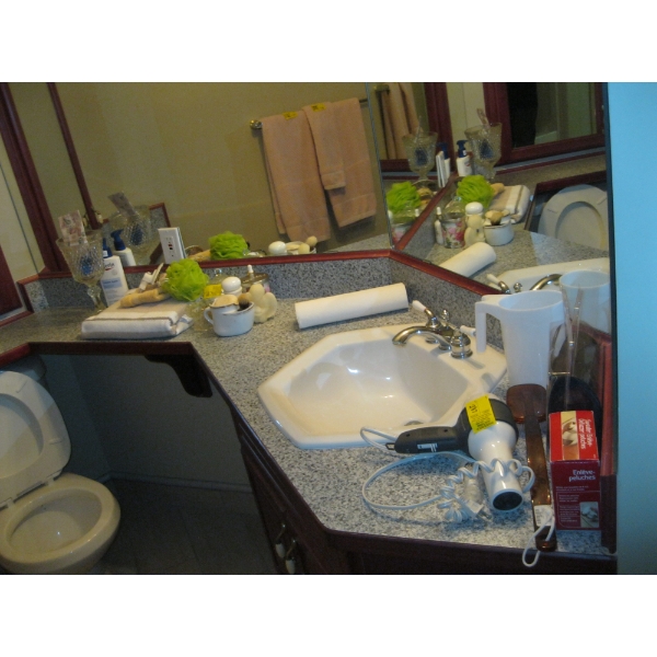 MISC. BATHROOM ITEMS - BLOW DRYER, TOWELS, ETC.