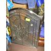 Image 1 : LEADED GLASS FIREPLACE SCREEN (SOME CRACKS)