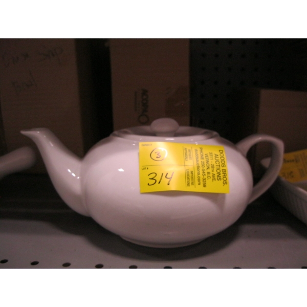 3 WHITE TEAPOTS