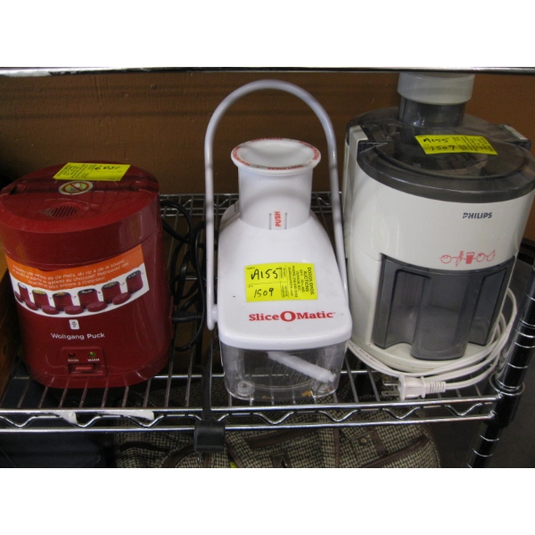 WOLFGANG PUCK WARMER, SLICE-O-MATIC & A FOOD PROCESSOR