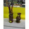 Image 1 : WOODEN CARVED EAGLE & TURNED WOODEN VASE