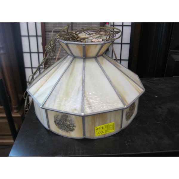 STAIN GLASS HANGING LIGHT FIXTURE