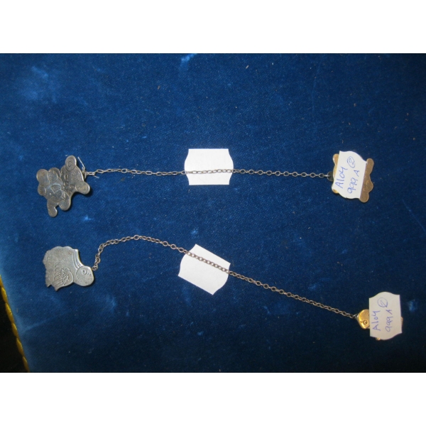 2 STERLING TIE CLIPS