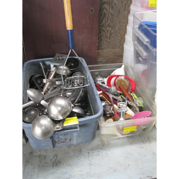 2 BINS OF ASST. UTENSILS