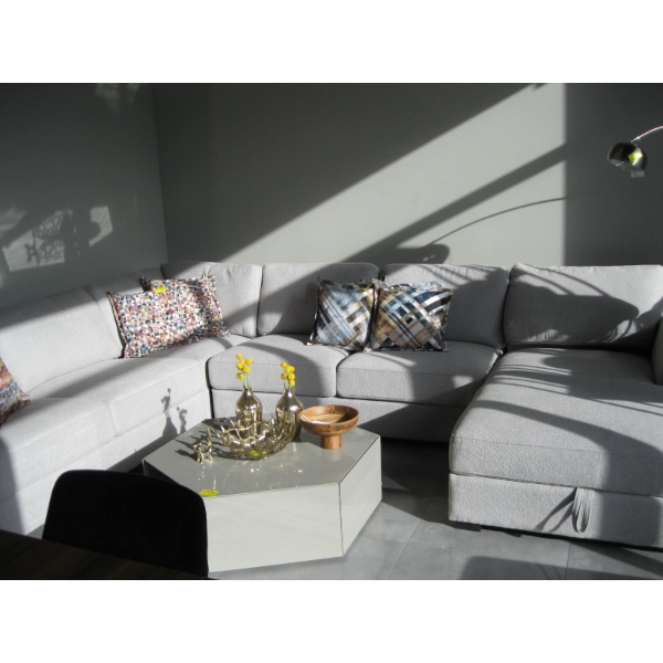 GREY SECTIONAL SOFA - 4 PIECES WITH STORAGE