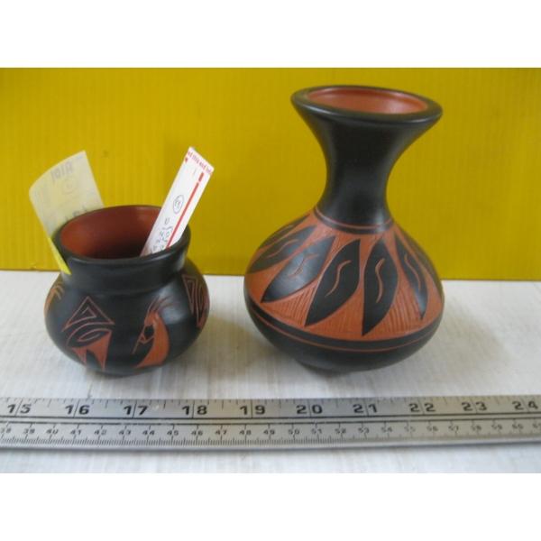 SIGNED M. YAZZIE NAVAJO VASES