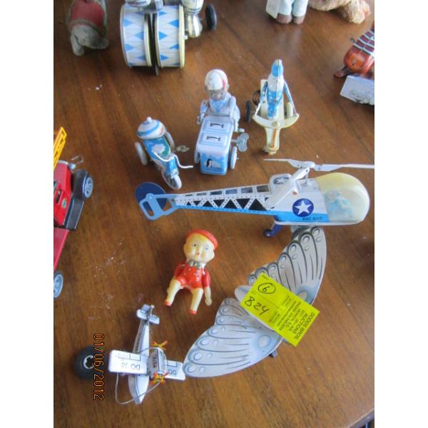 6 WIND UP TIN TOYS