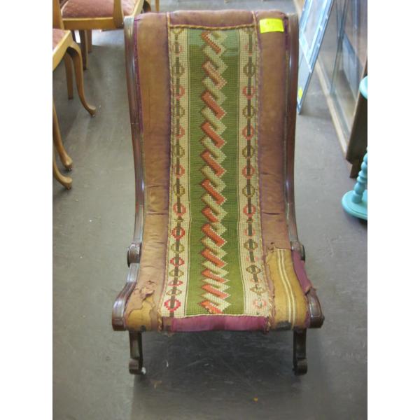 UPHOLSTERED ANTIQUE NURSING CHAIR