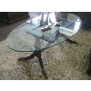 Image 1 : DUNCAN PHYFE BASED COFFEE TABLE W/OVAL GLASS TOP
