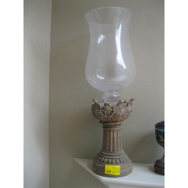LG. GLASS VASE ON STAND