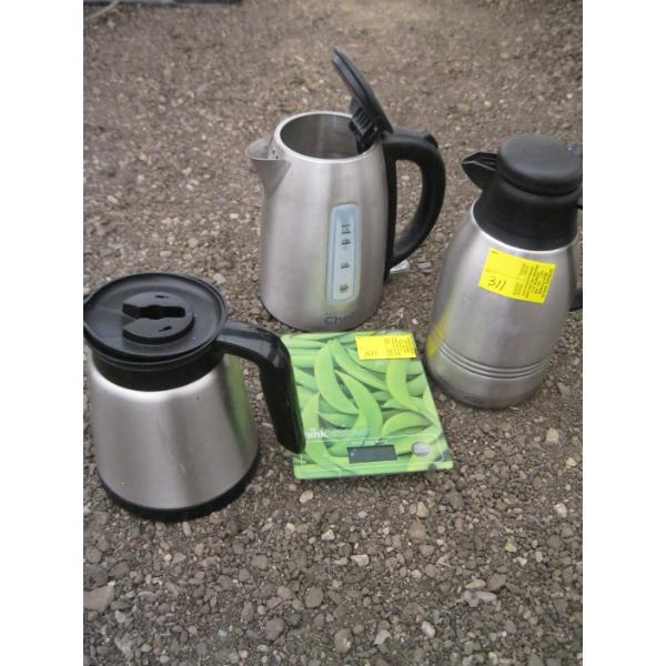 SM. 5KG SCALE, INSULATED DISPENSERS, KETTLE, ETC.