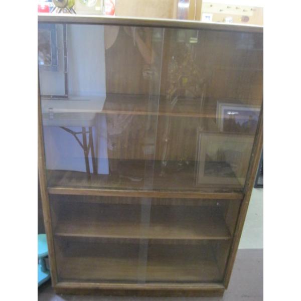 DOUBLE GLASS DOOR SLIDING DISPLAY CABINET