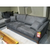 Image 1 : GREY SOFA W/WOOD TRIM BASE