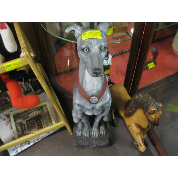 GREY  DOG FIGURINE
