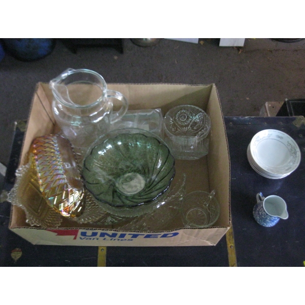 2 BOXES OF MISC. GLASSWARE, ETC.
