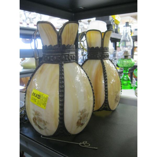 PAIR OF HANGING LAMPS