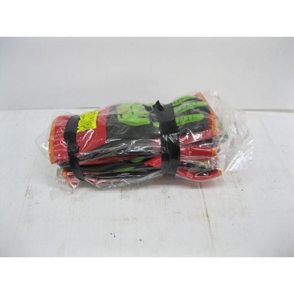 5 PAIR OF BLACK, GREEN & RED CHEMSTOP GLOVES, SZ 10