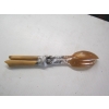 Image 2 : PAIR OF SILVER & BONE SALAD SPOONS