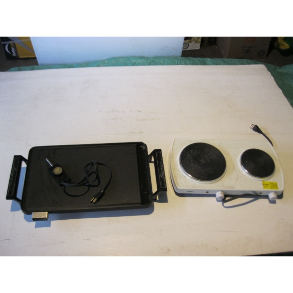 SALTON DUAL HOTPLATE & A KENMORE ELECTRIC GRILL