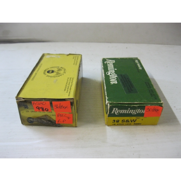 2 BOXES OF .38 CARTRIDGES |1X36, 1X30